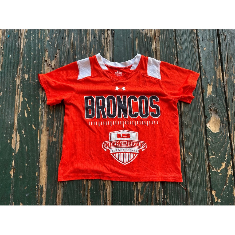 Under Armour Under The Lights Flag Football Broncos Jersey Orange Youth Small YS